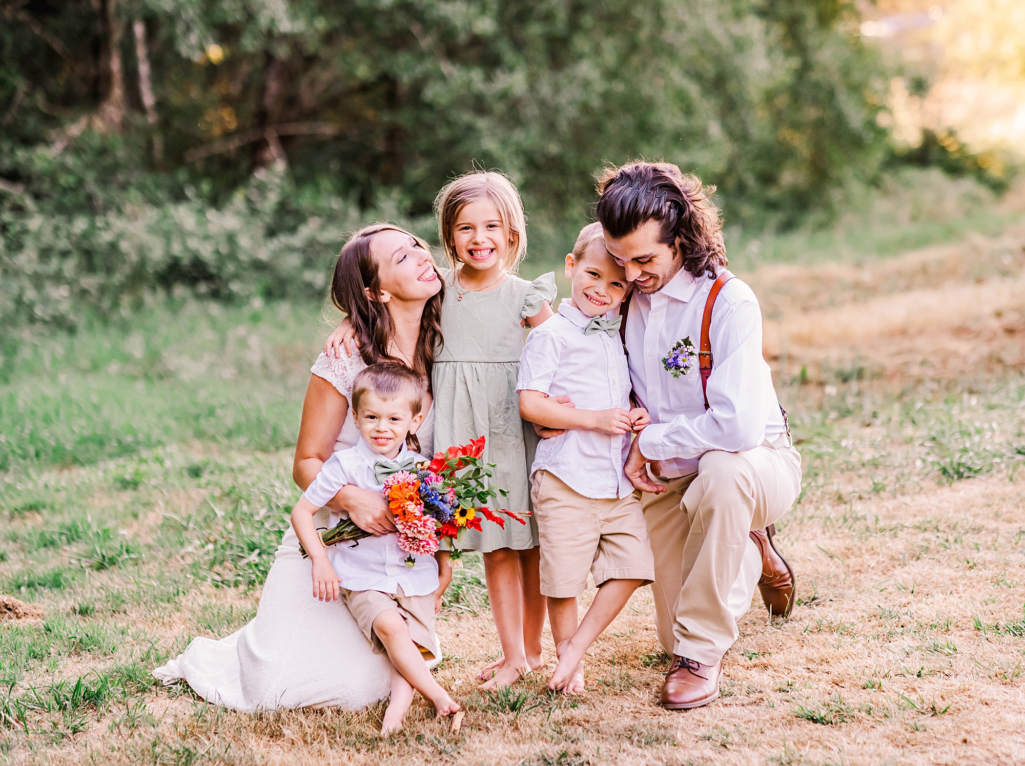 family photos after wedding ceremony